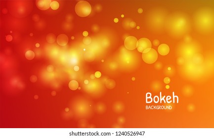 Gold autumn color background. Blur bokeh light effect. Abstract vector illustration