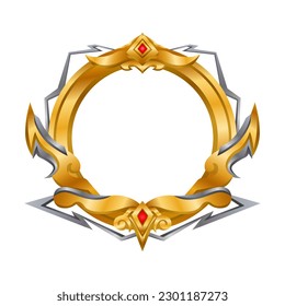 Gold award badge. Gaming avatar frame