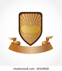 gold award with crown and ribbon