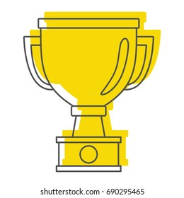 Gold award cup in doodle style icons vector illustration for design and web isolated on white background. Gold award vector object for labels and logo