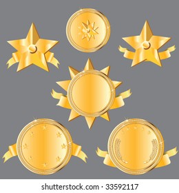 conjunto de diseño de premios dorados