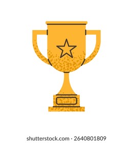 Gold award for first place, winners cup icon in flat style isolated on white background