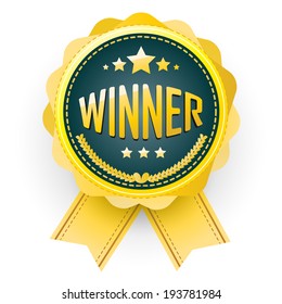 Gold Award, labels ribbon design. vector illustration.