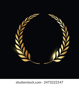 Gold award laurel award for winner vector illustration. 