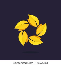 Gold award laurel wreath logo. Vector triumph and success elements for banner, presentation, web page, card, labels or posters.