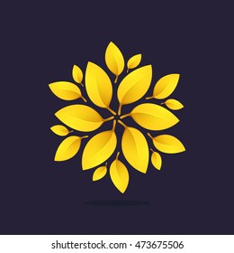 Gold award laurel wreath logo. Vector triumph and success elements for banner, presentation, web page, card, labels or posters.