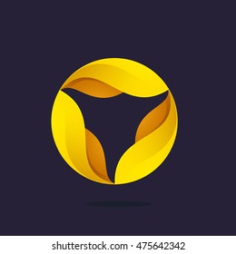 Gold award laurel wreath logo. Vector triumph and success elements for banner, presentation, web page, card, labels or posters.