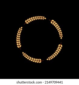 Gold award laurel wreath on dark background.