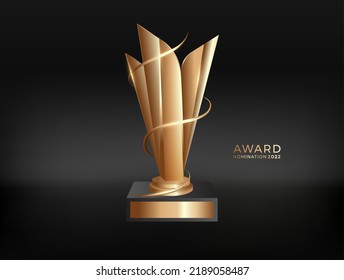 Gold award on dark background