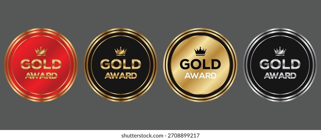 Vector de la insignia de Premium del premio de oro