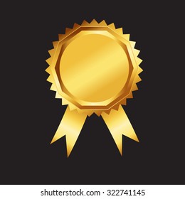 Gold award with ribbon