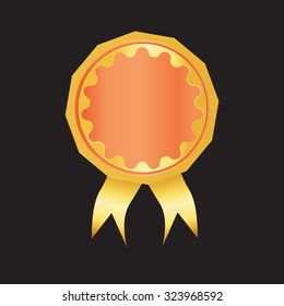 Gold award with ribbon
