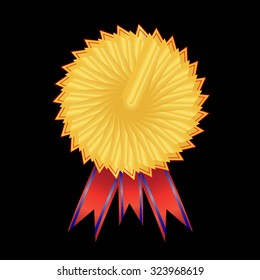 Gold award with ribbon