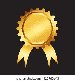 Gold award with ribbon