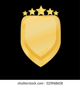 Gold award with ribbon