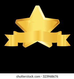 Gold award with ribbon