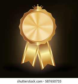 Gold award with ribbon 