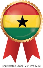 Goldener Preis-Band-Banner mit Flagge von Ghana