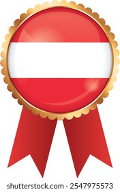 gold award ribbon banner with flag of Austria