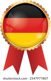 gold award ribbon banner with flag of Germany