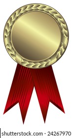 Gold award ribbons - This image is a vector illustration and can be scaled to any size without loss of resolution