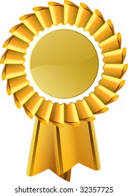 Gold award seal rosette. Vector icon design, insert your logo or type
