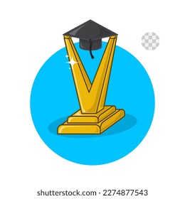 Gold award trophy vector concept. Winner first place concept. Best category award. Achievement Award. Unforgettable award