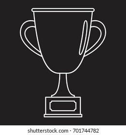 Gold award winner prize in thin line style icons vector illustration for design and web isolated on black background. Gold award winner prize vector object for labels and logo
