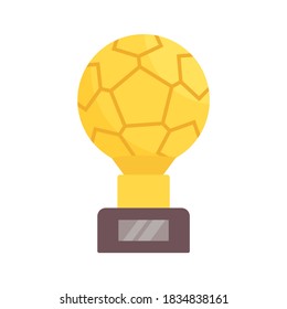 Gold award to the winner of a soccer match in the form of a ball. Isolated vector illustration