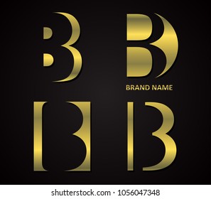 Gold B Letter Logo Stock Vector (Royalty Free) 1056047348 | Shutterstock