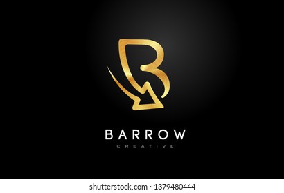 Gold B Logo.B Letter Design Vector Illustration Modern Monogram Icon.