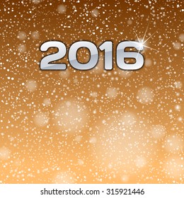 Gold background with 2016 numbers. New year symbol.