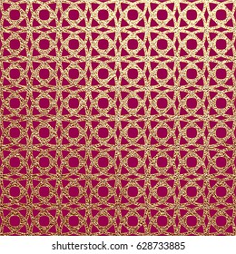 Gold background with abstract shapes. Vector illustration