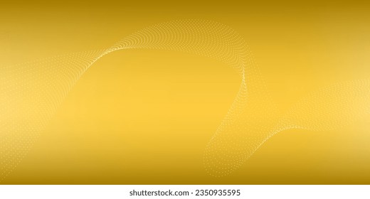 Gold background with abstract wave, gold polished metal, steel texture, technology. vector eps 10	