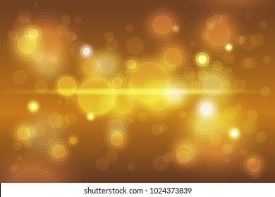 Gold background with bokeh,shining light and flare light.