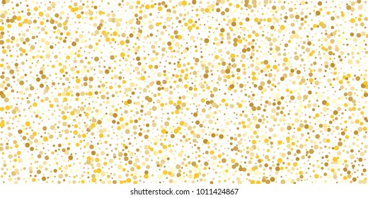 Gold background. Gold circles on a white background. Vector IIlustration. Golden circles on a white rectangular background. Template for holiday designs, invitation, party, birthday, wedding.