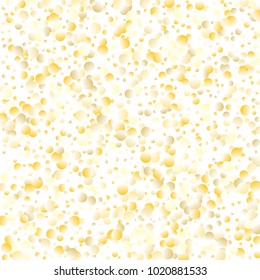 Gold background. Gold circles on white background. Vector colorful confetti.
