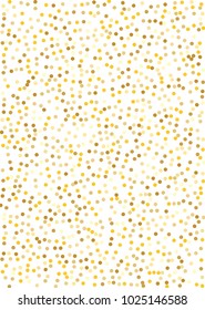 Gold background. Gold circles on a white background. Vector IIlustration. Golden circles on a white vertical rectangular background. Template for holiday designs, invitation, party, birthday, wedding.