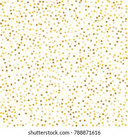 Gold background. Gold circles on a white background. Vector IIlustration. Golden circles on a white square background. Template for holiday designs, invitation, party, birthday, wedding.