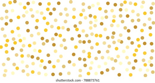 Gold background. Gold circles on a white background. Vector IIlustration. Golden circles on a white rectangular background. Template for holiday designs, invitation, party, birthday, wedding.