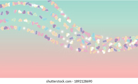 Gold Background with Confetti of Glitter Particles. St. Valentine Day. Anniversary pattern. Light Spots. Explosion of Confetti. Glitter Vector Illustration. Design for Advertisement.