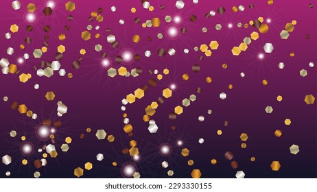 Gold Background with Confetti of Glitter Particles. Sparkle Lights Texture. Party pattern. Light Spots. Star Dust. Explosion of Confetti. Design for Magazine.