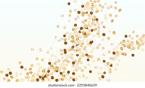 Gold Background with Confetti of Glitter Particles. Sparkle Lights Texture. Celebration pattern. Light Spots. Star Dust. Explosion of Confetti. Design for Flyer.