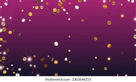 Gold Background with Confetti of Glitter Particles. Sparkle Lights Texture. Disco pattern. Light Spots. Star Dust. Explosion of Confetti. Design for Flyer.