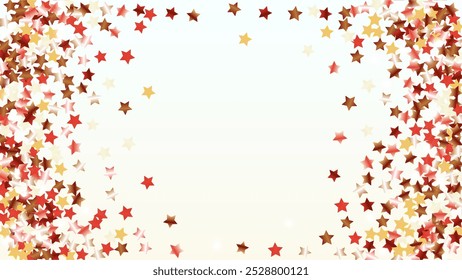 Gold Background with Confetti of Glitter Particles. Sparkle Lights Texture. New Year pattern. Light Spots. Star Dust. Explosion of Confetti. Design for Poster.