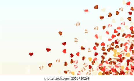 Gold Background with Confetti of Glitter Particles. St. Valentine Day. Disco pattern. Light Spots. Explosion of Confetti. Glitter Vector Illustration. Design for Cover.