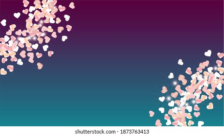Gold Background with Confetti of Hearts Glitter Particles. St. Valentine Day. Christmas pattern. Light Spots. Explosion of Confetti. Glitter Vector Illustration. Design for Web.