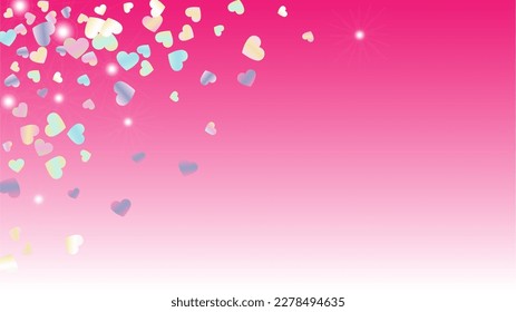 Gold Background with Confetti of Hearts Glitter Particles. St. Valentine Day. Anniversary pattern. Light Spots. Explosion of Confetti. Glitter Vector Illustration. Design for Magazine.