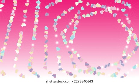 Gold Background with Confetti of Hearts Glitter Particles. St. Valentine Day. Christmas pattern. Light Spots. Explosion of Confetti. Glitter Vector Illustration. Design for Advertisement.