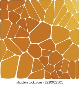 Gold background consisting of pebbles. Vector template in polygonal style.